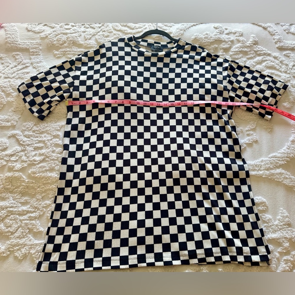 MINT DRESSED IN LALA B/W CHECKERBOARD PLISSE 2 PIECE PLAYSUIT SIZE L ORIG $152 - Picture 7 of 13